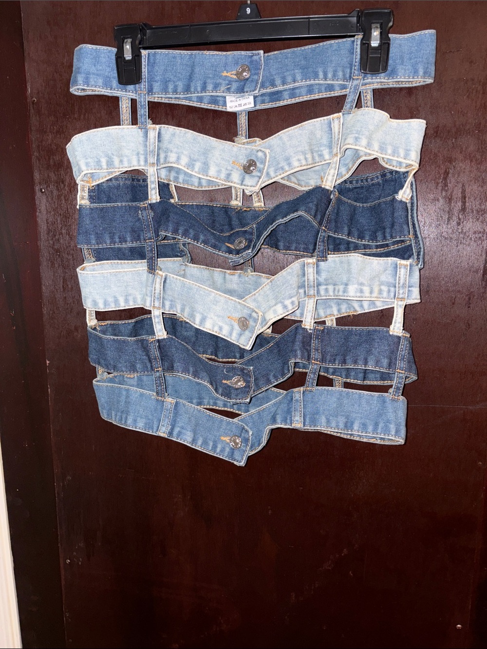 Denim Multi-Band Waist/Corset Belt - Light & Dark Blue